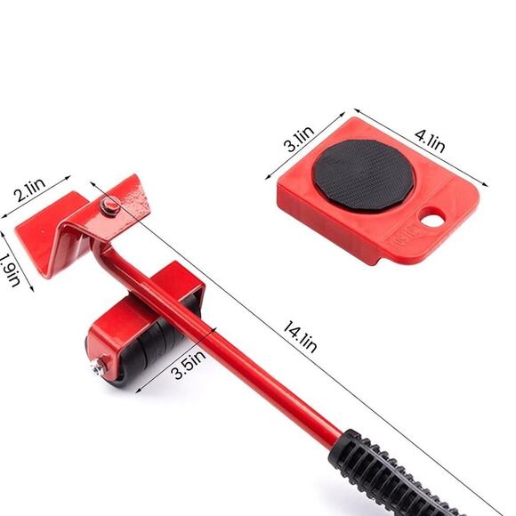 Furniture Lift Mover Tool Set Wheels Dolly 330Lbs Capacity 360 Rotation - Picture 3 of 6